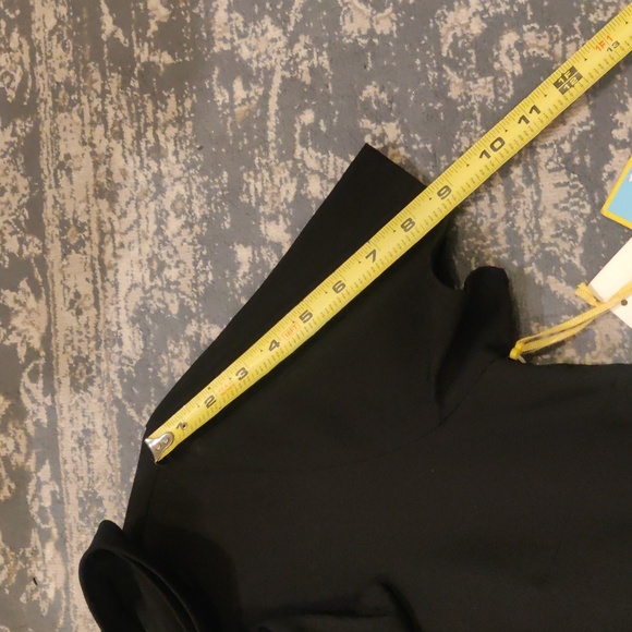 New!CeCe Bow Neck Short Sleeve A-Line Black Dress Women’s Flounce Ruffle Sz 12 - Picture 13 of 15